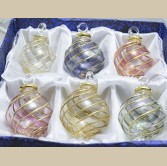 1.6" Blown Glass Egyptian Christmas Ornaments - Set of 6 Ornaments